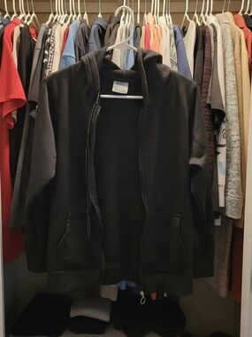 Black Full-Zip Hooded Sweatshirt